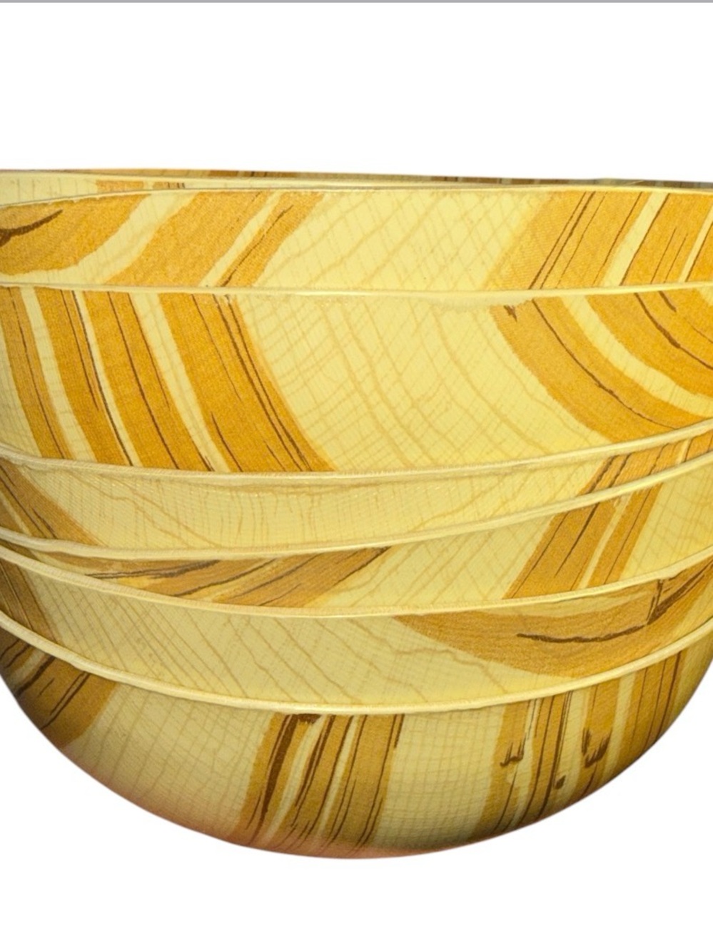 Decorative Layered Wooden Bowl in Warm Yellow and Golden Tones 7